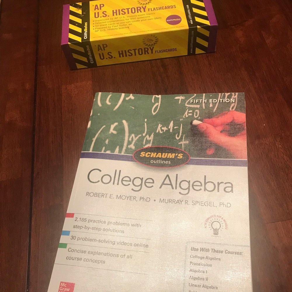 College Algebra Workbook & AP History Flashcards